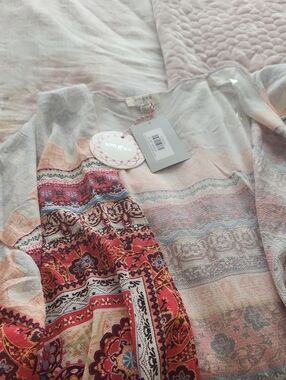 Umgee Lightweight Boho Duster in Pink Multi